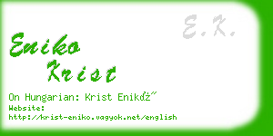 eniko krist business card